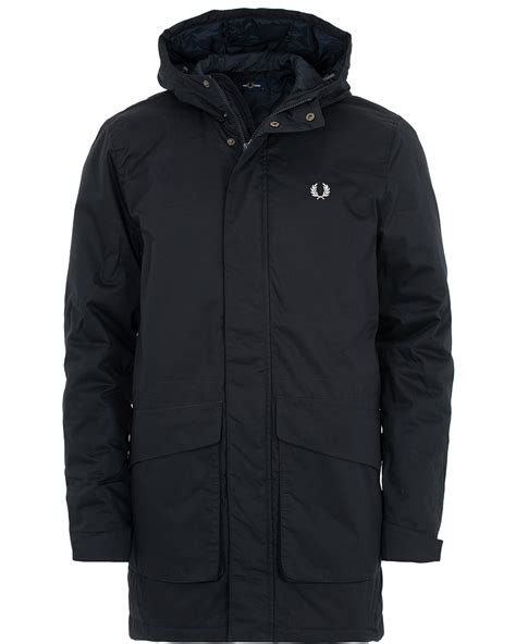 fred perry padded hooded jacket